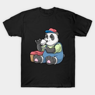 Panda as Mechanic with Tool case T-Shirt